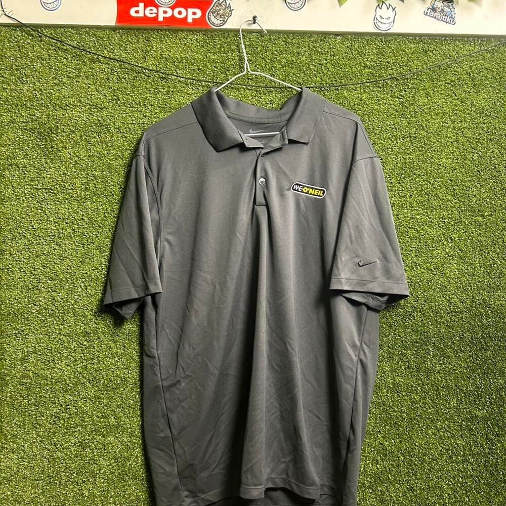 Nike Men's Grey and Black Polo-shirts